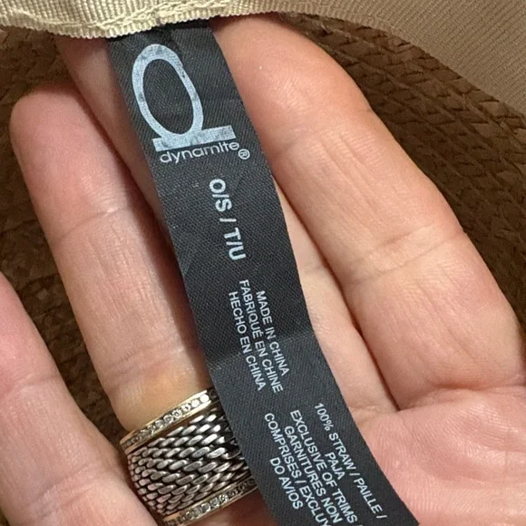 Dynamite Tan Straw Hat with Black Band - Picture 2 of 6